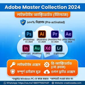 Adobe Master Collection 2024 – লাইফটাইম অ্যাক্টিভেটেড (উইন্ডোজ)