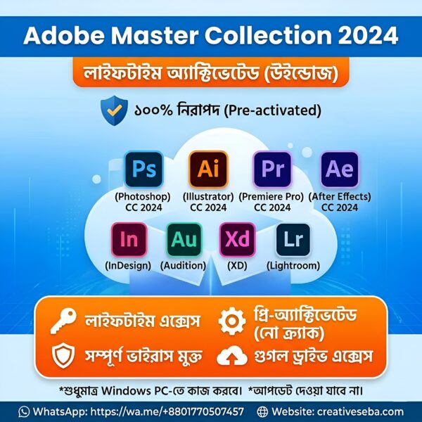 Adobe Master Collection 2024 – লাইফটাইম অ্যাক্টিভেটেড (উইন্ডোজ)